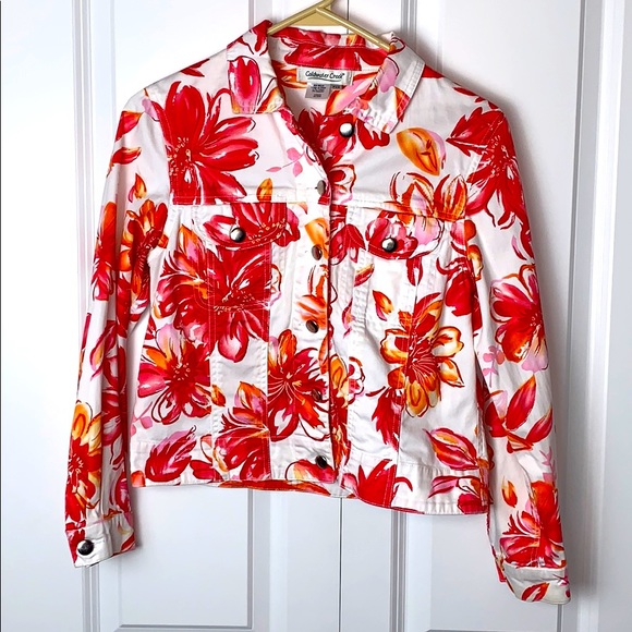 Coldwater Creek Jackets & Blazers - Coldwater Creek Flowered Spring Jacket